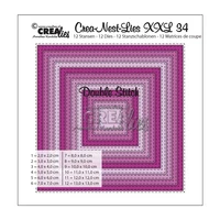 Crealies - Crea-Nest-Lies XXL Squares with Double Stitch Lines, Stanssisetti