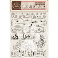 Stamperia - Create Happiness Christmas Borders With Leaves, Leimasetti