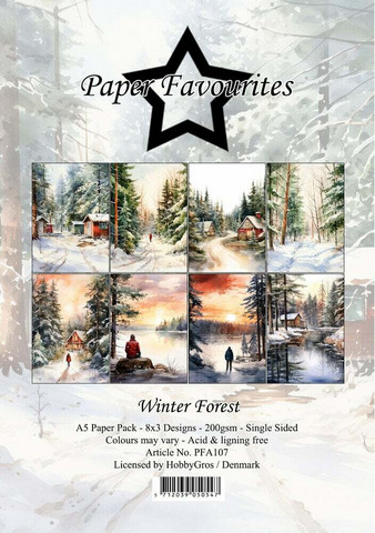 Paper Favourites - Winter Forest A5, Paperikko