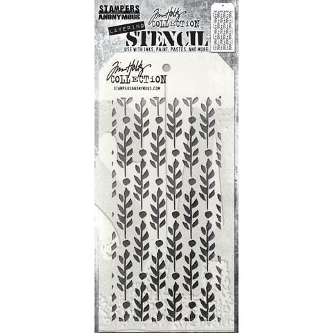 Tim Holtz - Layered Stencil, Berry Leaves