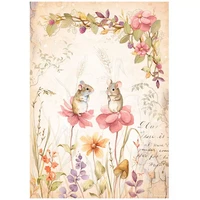 Stamperia - Woodland Mice and Flowers, Rice Paper, A4