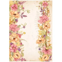 Stamperia - Woodland Floral Borders, Rice Paper, A4