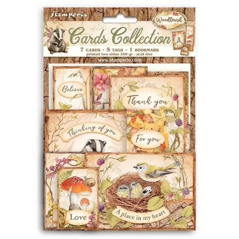 Stamperia - Woodland, Cards Collection, 13 osaa