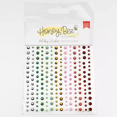Honey Bee Stamps - Holiday Wishes, Gem Stickers, 210kpl