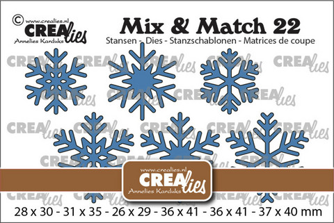 Crealies - Mix & Match 22 Snowflakes, Stanssisetti