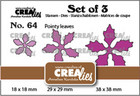 Crealies - 64 Poinsettia Pointy Leaves, Stanssisetti