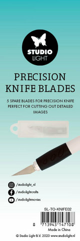 Studio Light - Precision Knife Blades, Askarteluveitsen varaterät, 5kpl