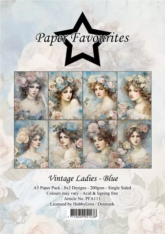 Paper Favourites - Vintage Ladies Blue A5, Paperikko
