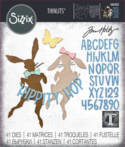 Sizzix - Thinlits Dies By Tim Holtz, Vault Hippity Hop, Stanssisetti