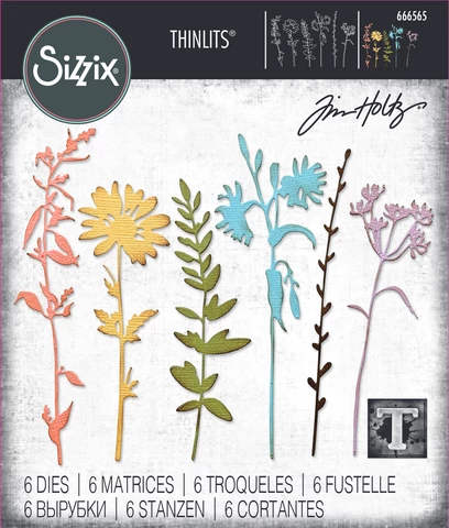 Sizzix - Thinlits Dies By Tim Holtz, Vault Wildflowers, Stanssisetti