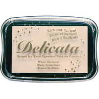 Tsukineko - Delicata Pigment Ink, White Shimmer