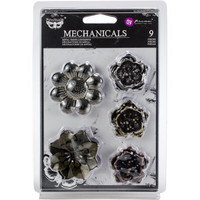 Finnabair - Mechanicals Metal Embellishments, Flowers, 9 kpl