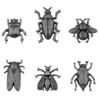 Tim Holtz - Idea-Ology Metal Adornments, Entomology, 6 kpl