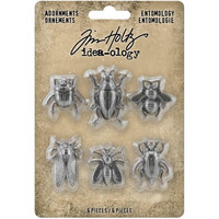 Tim Holtz - Idea-Ology Metal Adornments, Entomology, 6 kpl