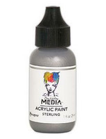 Dina Wakley Media - Metallic Acrylic Paint, Sterling, 29ml