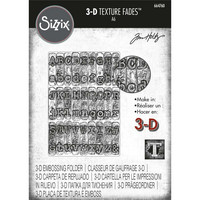 Sizzix - 3D Texture Fades Embossing Folder By Tim Holtz, Kohokuviointitasku, Typewriter