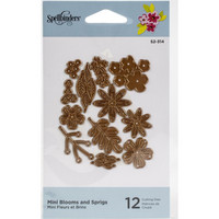Spellbinders - Etched Dies, Stanssisetti, Mini Blooms And Sprigs