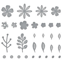 Spellbinders - Etched Dies, Stanssisetti, Mini Blooms And Sprigs