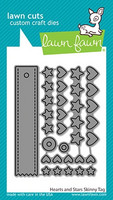 Lawn Fawn - Hearts And Stars Skinny Tag, Stanssisetti