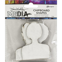 Dina Wakley Media - Chipboard Shapes, Passport Photos, 5kpl