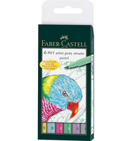 Faber-Castell - PITT Artist Pen Brush, Pastel, 6kpl