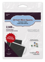 Scrapbook Adhesives - 3D Foam Squares, Tarrapaloja, Musta, 2mm, 2508kpl