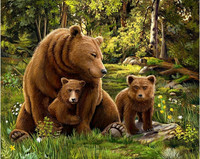 Collection D'Art - Bear Family (K)(N), Timanttimaalaus, 48x38cm