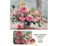 Collection D'Art - Roses on The Winter Window (K)(N), Timanttimaalaus, 48x38cm