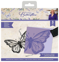 Crafter`s Companion - Vintage Butterflies, Leima- ja Stanssisetti, Monarch