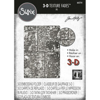 Sizzix - 3D Texture Fades Embossing Folder By Tim Holtz, Industrious, Kohokuviointitasku
