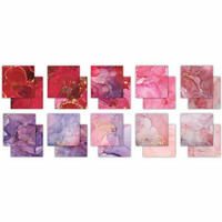 Craft Consortium - Essential Craft Papers, Ink Drops Rose, 12