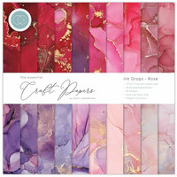 Craft Consortium - Essential Craft Papers, Ink Drops Rose, 12
