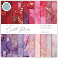 Craft Consortium - Essential Craft Papers, Ink Drops Rose, 6