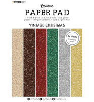 Studio Light - Glitter Vintage Christmas Colors Essentials, A5, Paperikko
