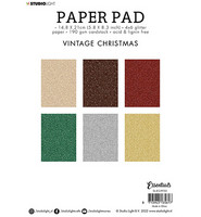Studio Light - Glitter Vintage Christmas Colors Essentials, A5, Paperikko