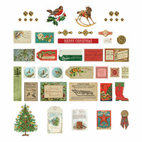 Spellbinders - Cathe Holden Christmas Fleamarket Finds, Jingle Bells Miscellany Printed Die Cuts, Leikekuvia