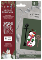 Crafter`s Companion - Vintage Snowman, Jolly Snowman, Leima- ja Stanssisetti