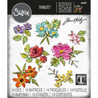 Sizzix - Thinlits Dies By Tim Holtz, Brushstroke Flowers, Stanssisetti