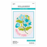 Spellbinders - Stylish Oval Hello You Floral, Stanssisetti