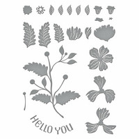 Spellbinders - Stylish Oval Hello You Floral, Stanssisetti