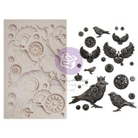 Prima Marketing - Finnabair Mould, Clockwork Sparrows, Silikonimuotti