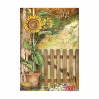 Stamperia - Sunflower Art Backgrounds, Rice Paper, A6, 8arkkia