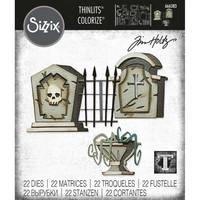 Sizzix - Thinlits Dies By Tim Holtz, Graveyard Colorize, Stanssisetti