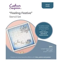 Crafter's Companion - Feeling Festive Stencil Set, Sapluunasetti