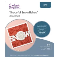 Crafter's Companion - Graceful Snowflakes Stencil Set, Sapluunasetti