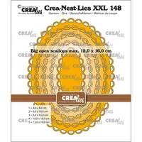Crealies - Crea-Nest-Lies XXL Big Open Scalloped Ovals, Stanssisetti