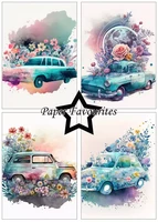 Paper Favourites - Floral Cars A5, Paperikko