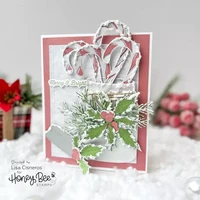 Honey Bee Stamps - Pinstripes & Polka Dots Holiday, Paperikko 6''x8'', 24sivua