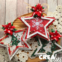 Crealies - 63 Poinsettia Round Leaves, Stanssi