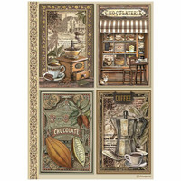 Stamperia - Coffee and Chocolate, Rice Paper, A4, 6arkkia